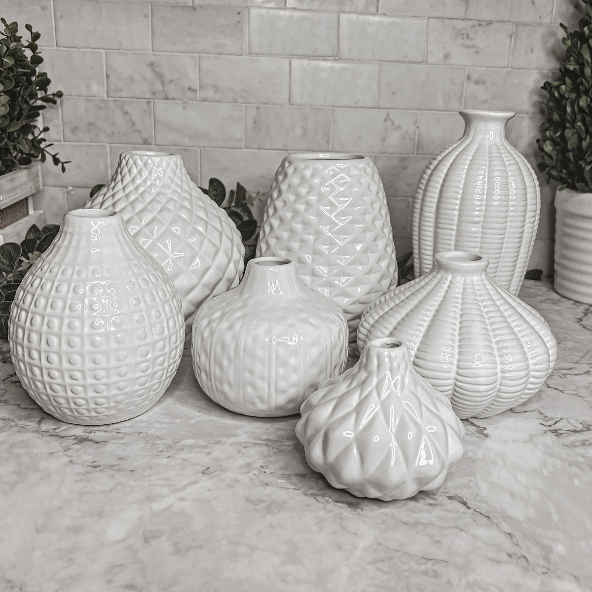 Whitney Vases - Handcrafted White Ceramic Vases