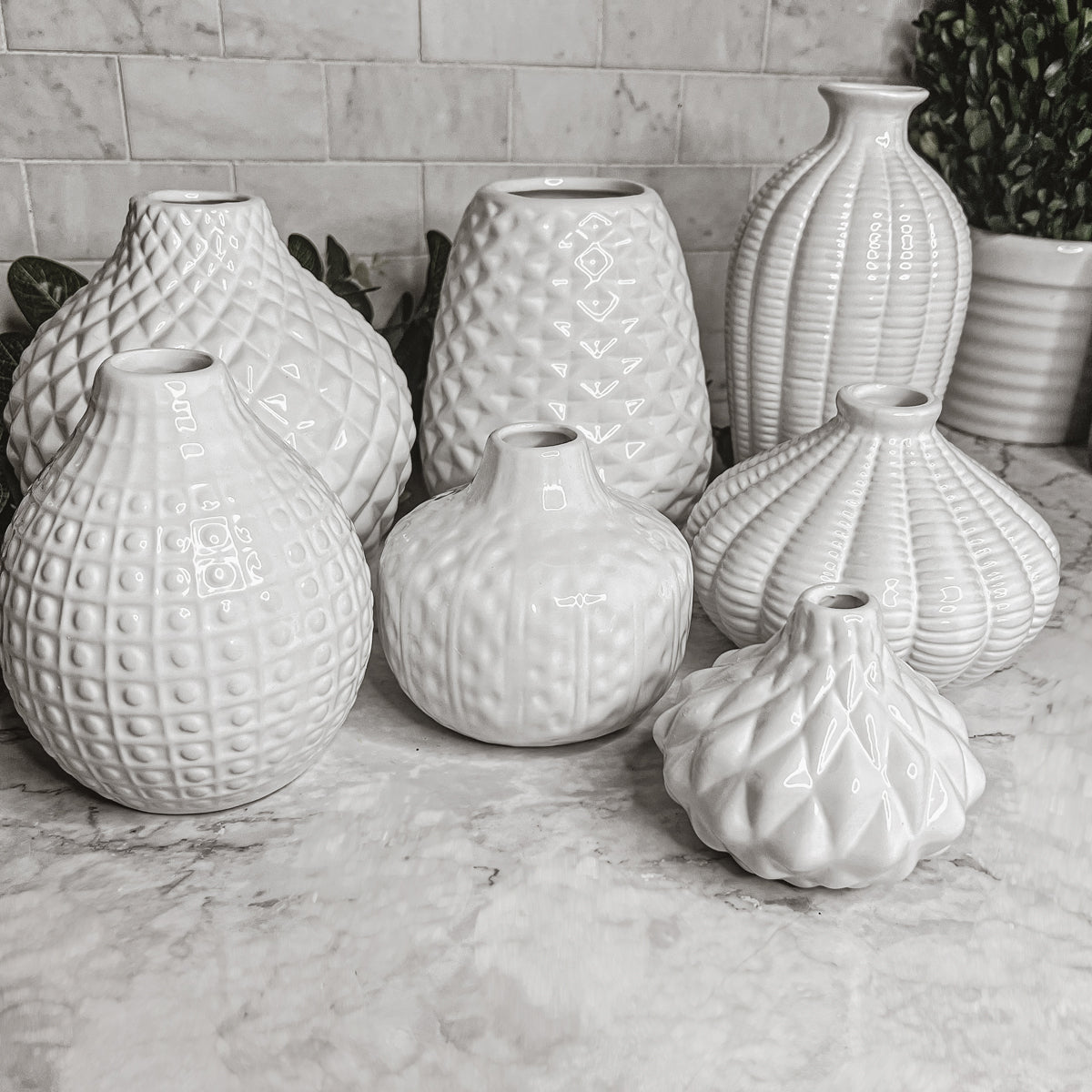 Whitney Vases - Handcrafted White Ceramic Vases