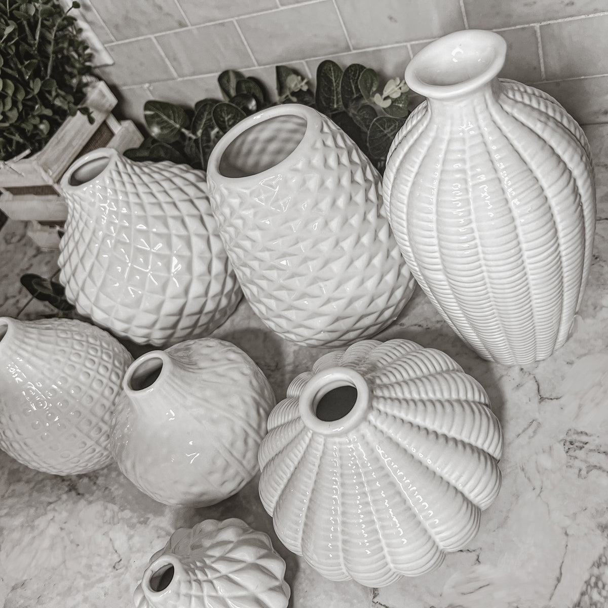 Whitney Vases - Handcrafted White Ceramic Vases