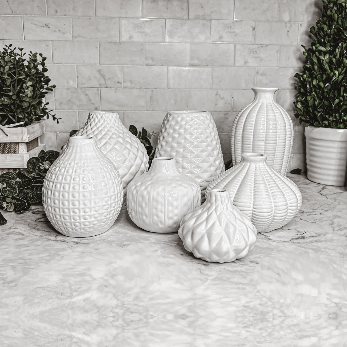 Whitney Vases - Handcrafted White Ceramic Vases