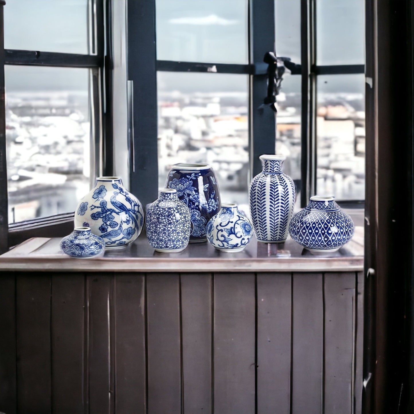 Samira Blue Vases – Hand-Painted Porcelain Decor in Classic Blue and White (7 Styles)