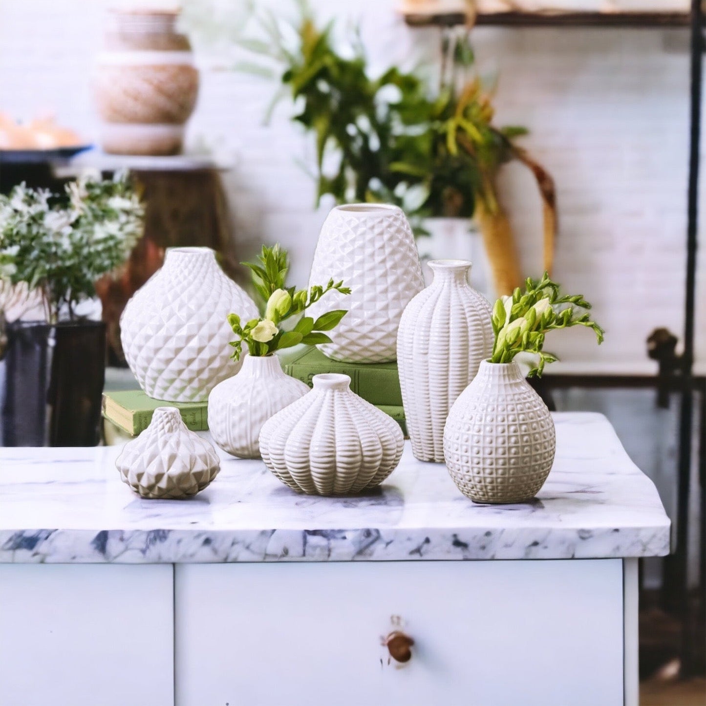Whitney Vases - Handcrafted White Ceramic Vases
