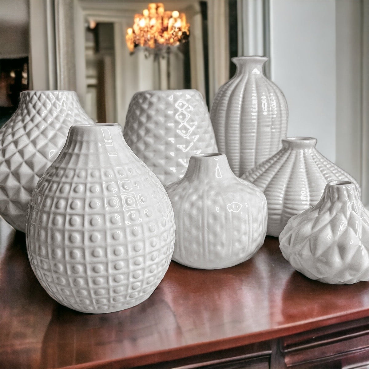 Whitney Vases - Handcrafted White Ceramic Vases