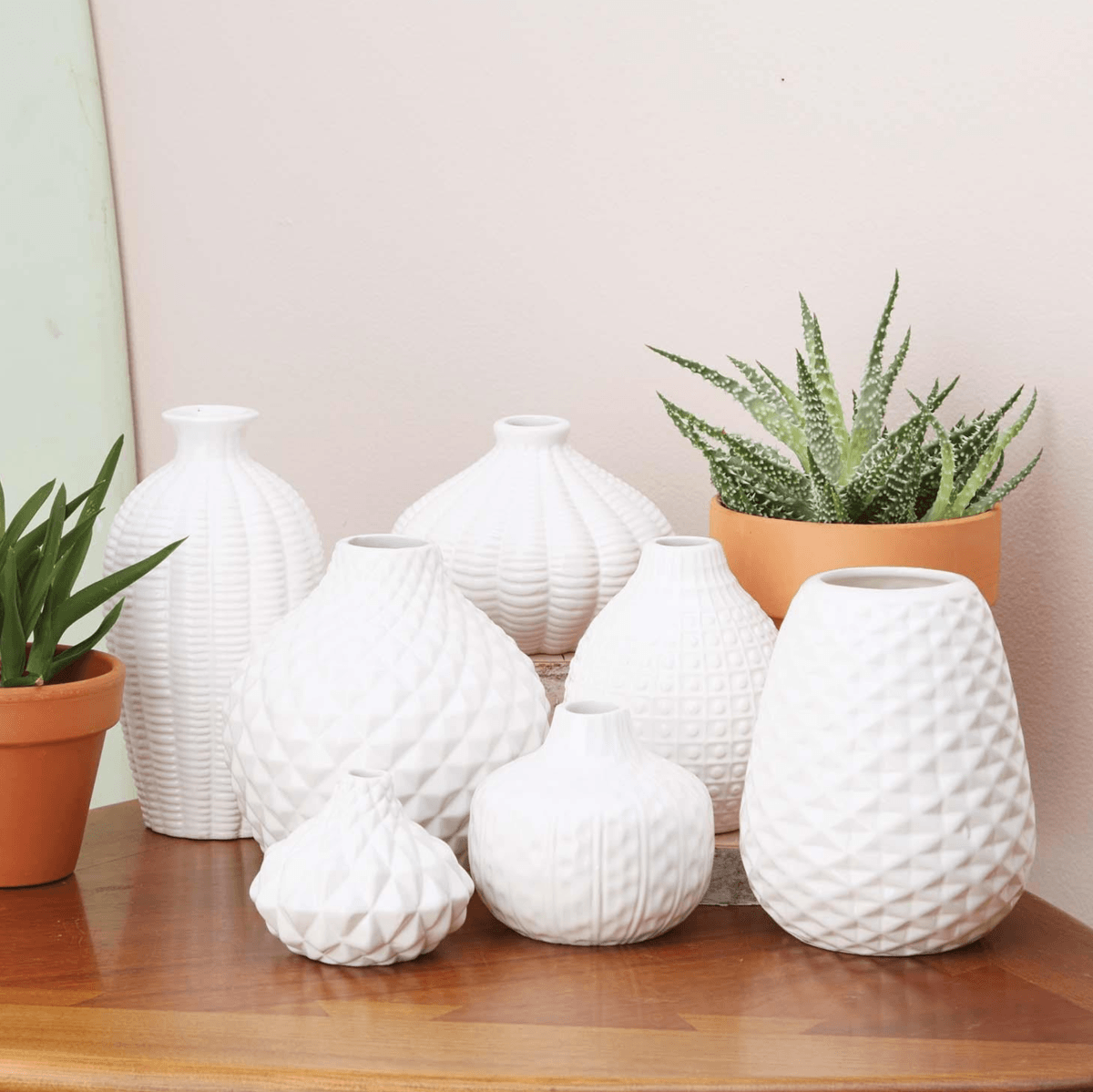 Whitney Vases - Handcrafted White Ceramic Vases