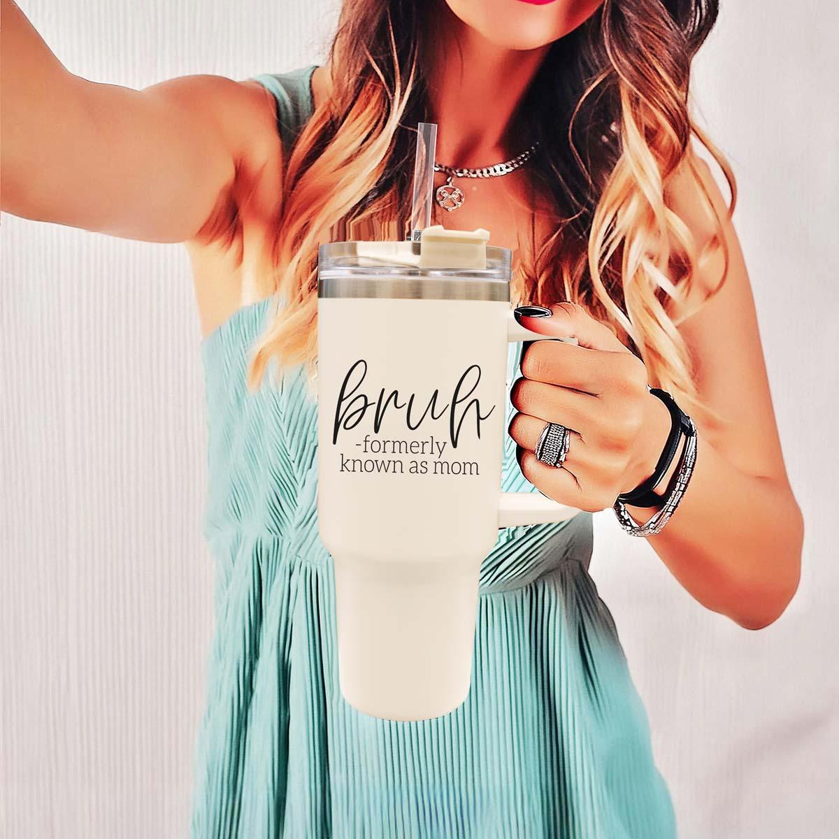 “Bruh Formerly Known as Mom” 40oz Tumbler – Insulated, BPA-Free Travel Mug with Lid