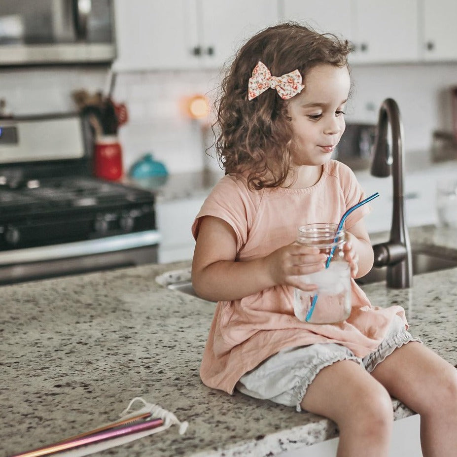 Sweetie Set – 5-Piece Reusable Metal Straw Set with Carrying Bag & Cleaner