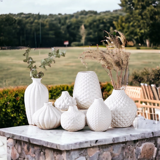 Whitney Vases - Handcrafted White Ceramic Vases