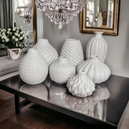 Whitney Vases - Handcrafted White Ceramic Vases