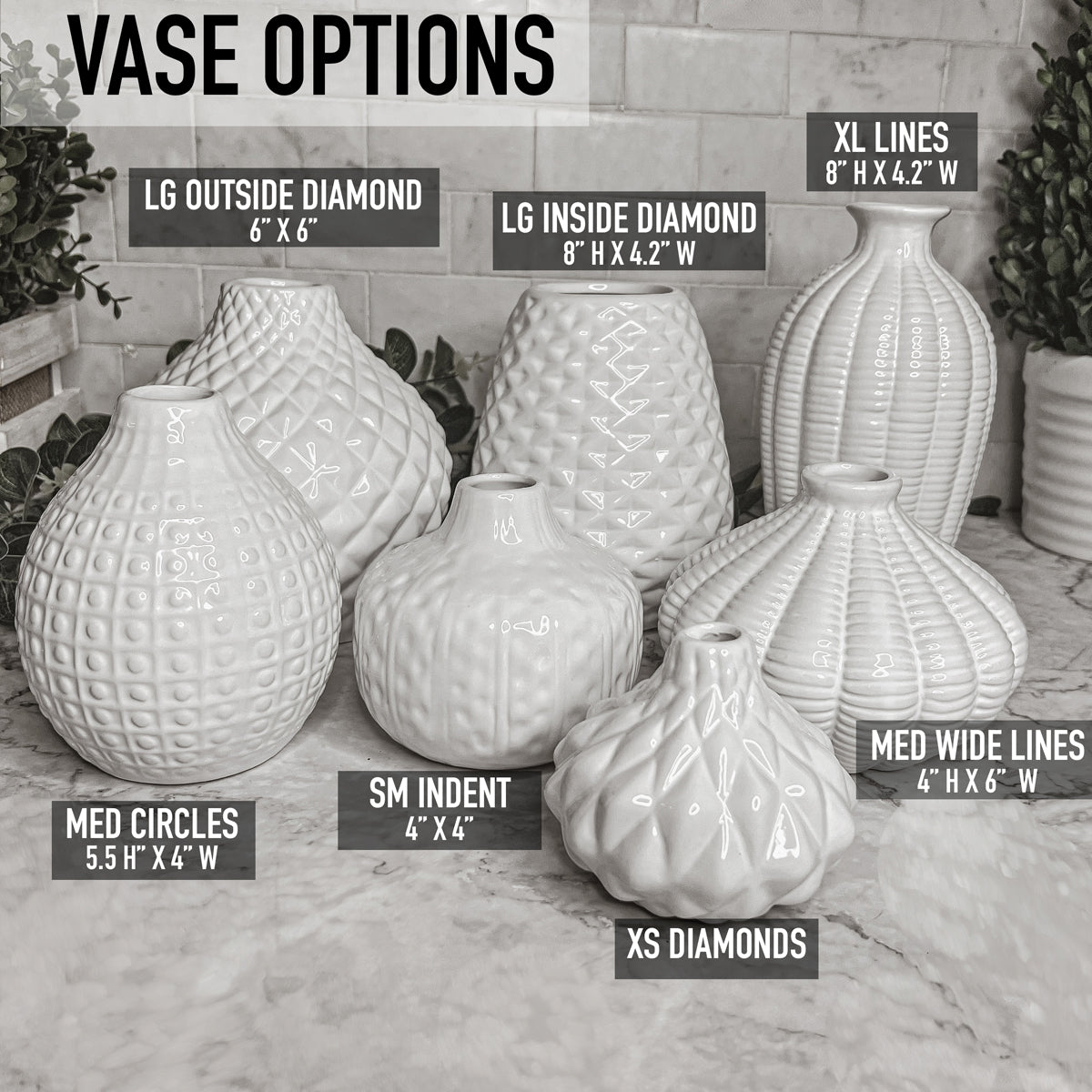 Whitney Vases - Handcrafted White Ceramic Vases