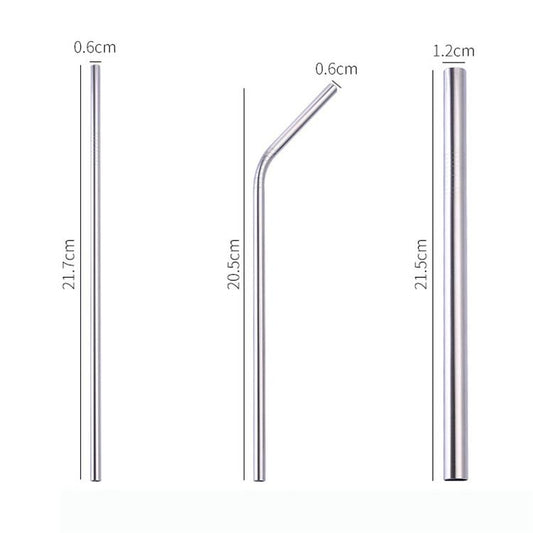 Sweetie Set – 5-Piece Reusable Metal Straw Set with Carrying Bag & Cleaner